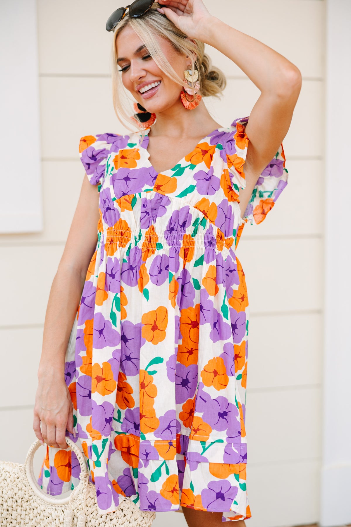 All For You Orange Floral Midi Dress Shop the Mint All For You Orange Floral Midi Dress Shop the Mint