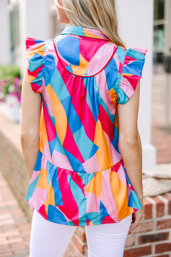 Perfect View Magenta Abstract Top – Shop the Mint