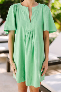 Just A Theory Lime Green Cotton Dress