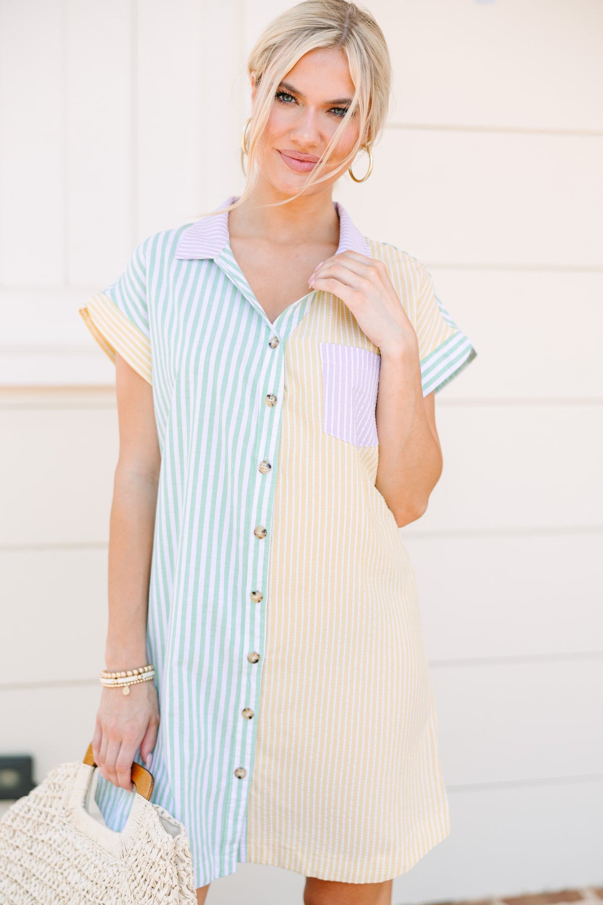 Preppy Perfection Green Button Down Dress Shop the Mint