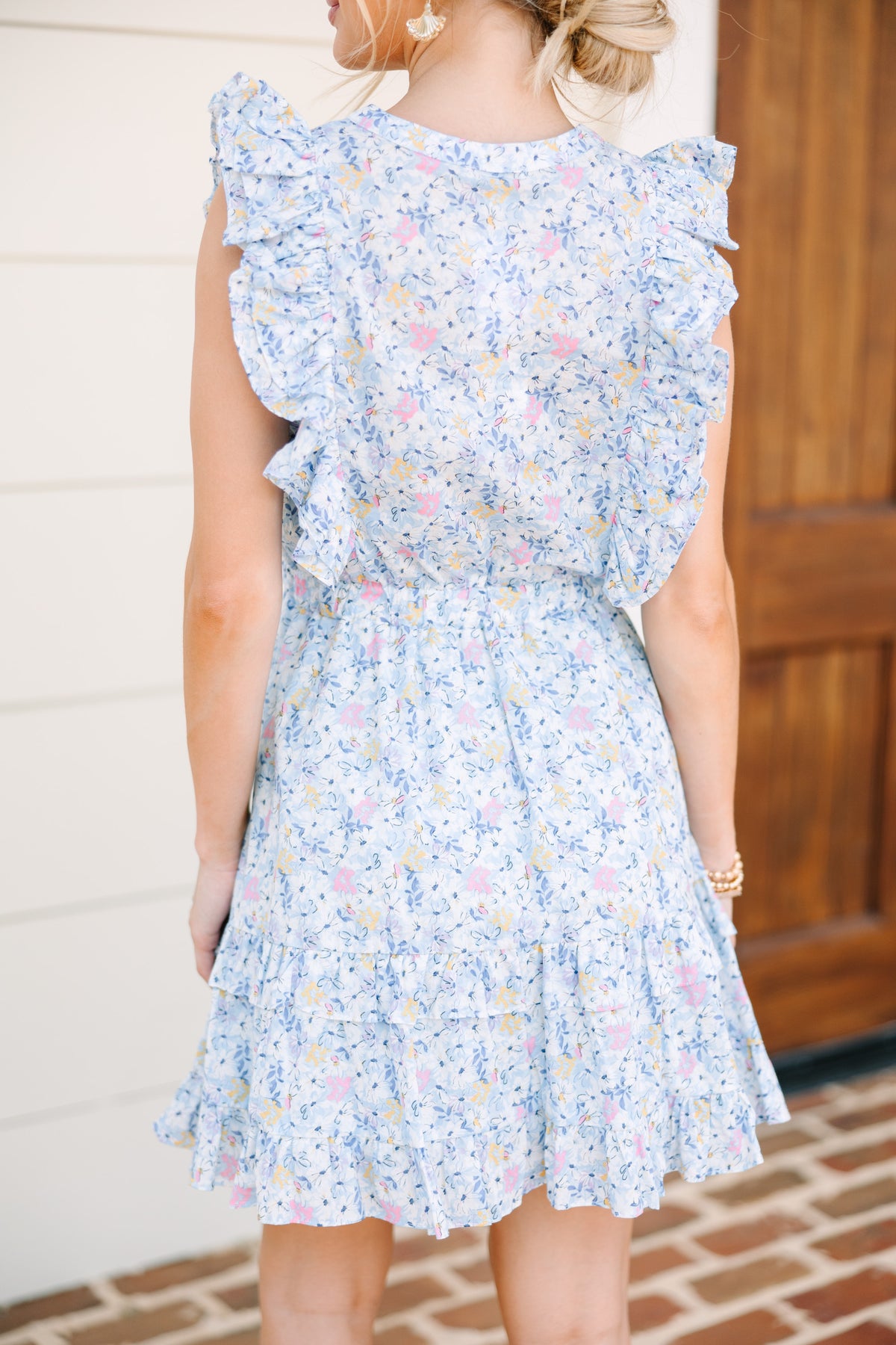 Garden Party Light Blue Ditsy Floral Mini Dress – Shop the Mint