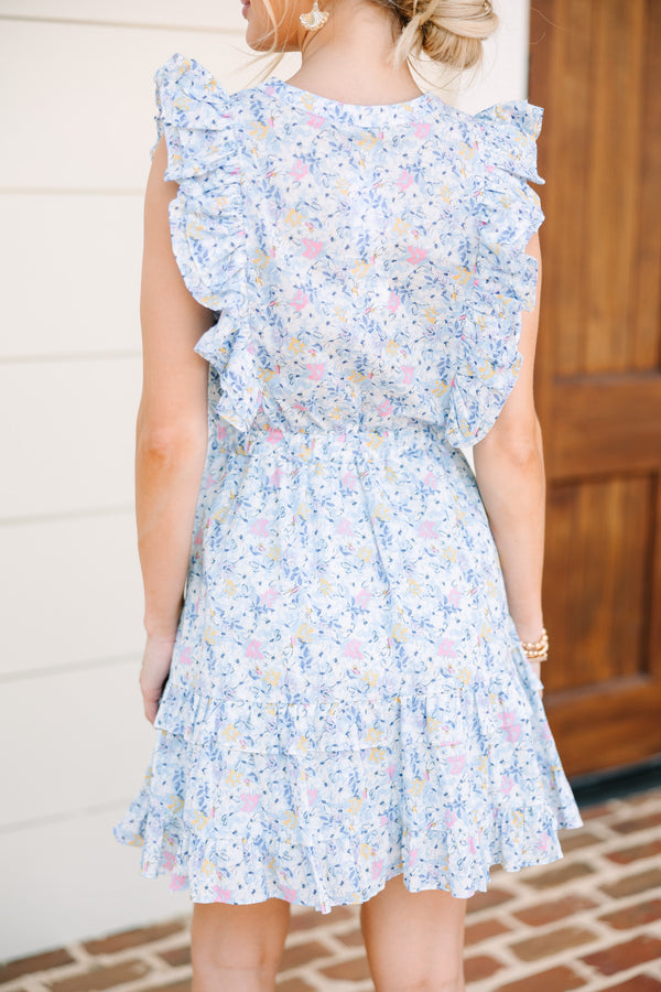cute flower dress Garden Party Light Blue Ditsy Floral Mini Dress – Shop the Mint