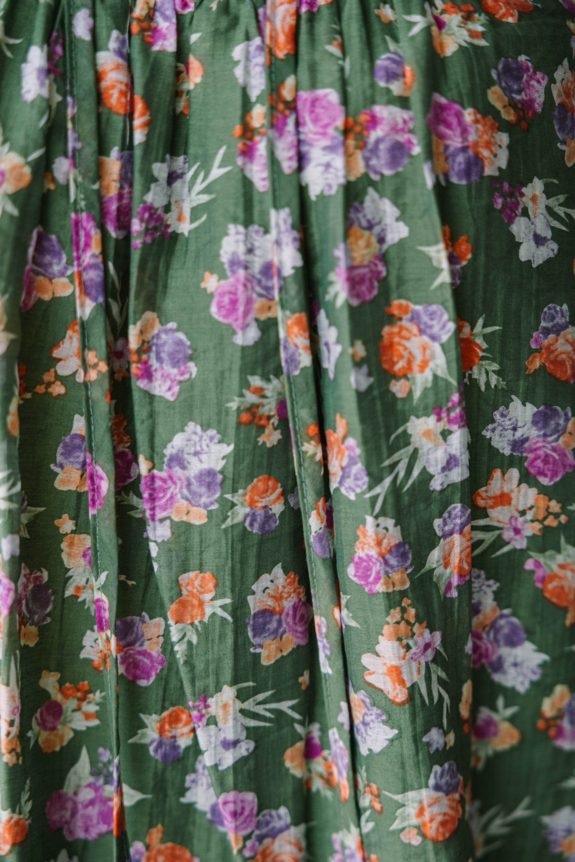 Olive Green Floral Blouse