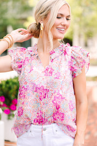 pink floral tank, ruffled tank, floral tanks for women, cute tanks for women