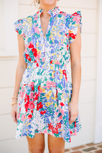 white floral dress, cute floral dress, cute boutique dresses, trendy online boutique dresses