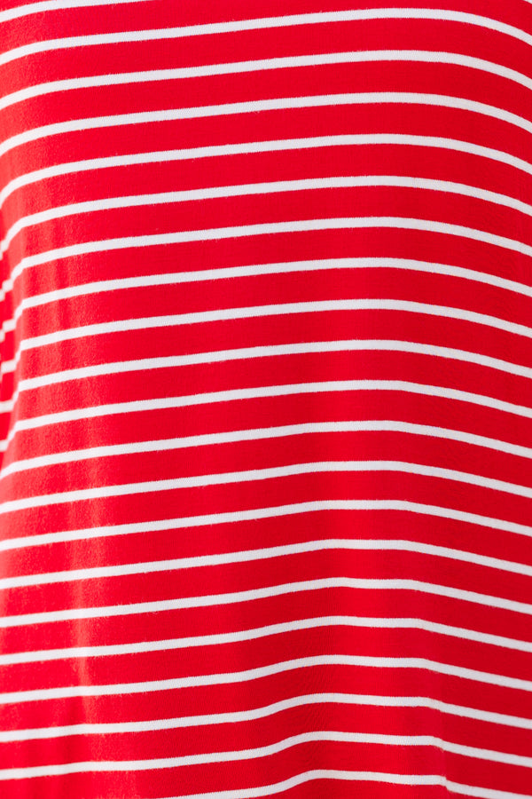 Girls: Let's Meet Later Red and White Striped Top