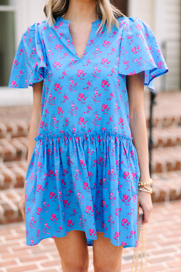 Calling On You Blue Floral Mini Dress Shop the Mint