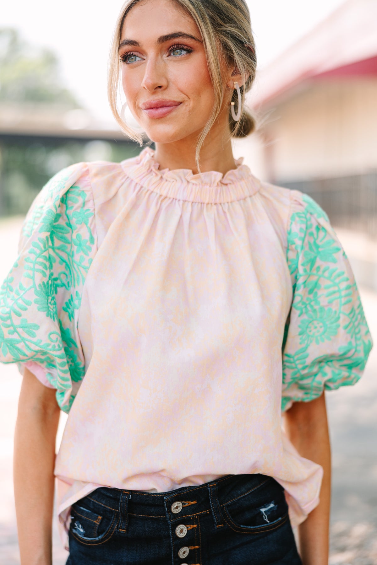 THML: Trust Me Pink Embroidered Blouse – Shop the Mint