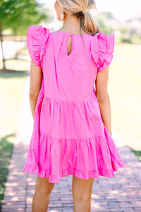 All In A Day Hot Pink Babydoll Dress