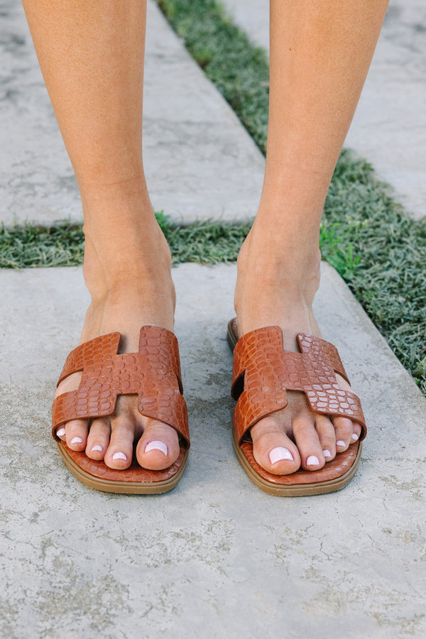 Make Your Move Tan Slide Sandals