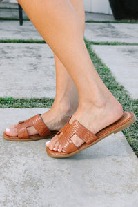 Make Your Move Tan Slide Sandals