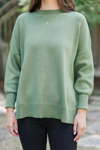 Perfectly You Olive Green Mock Neck Sweater