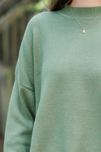 Perfectly You Olive Green Mock Neck Sweater