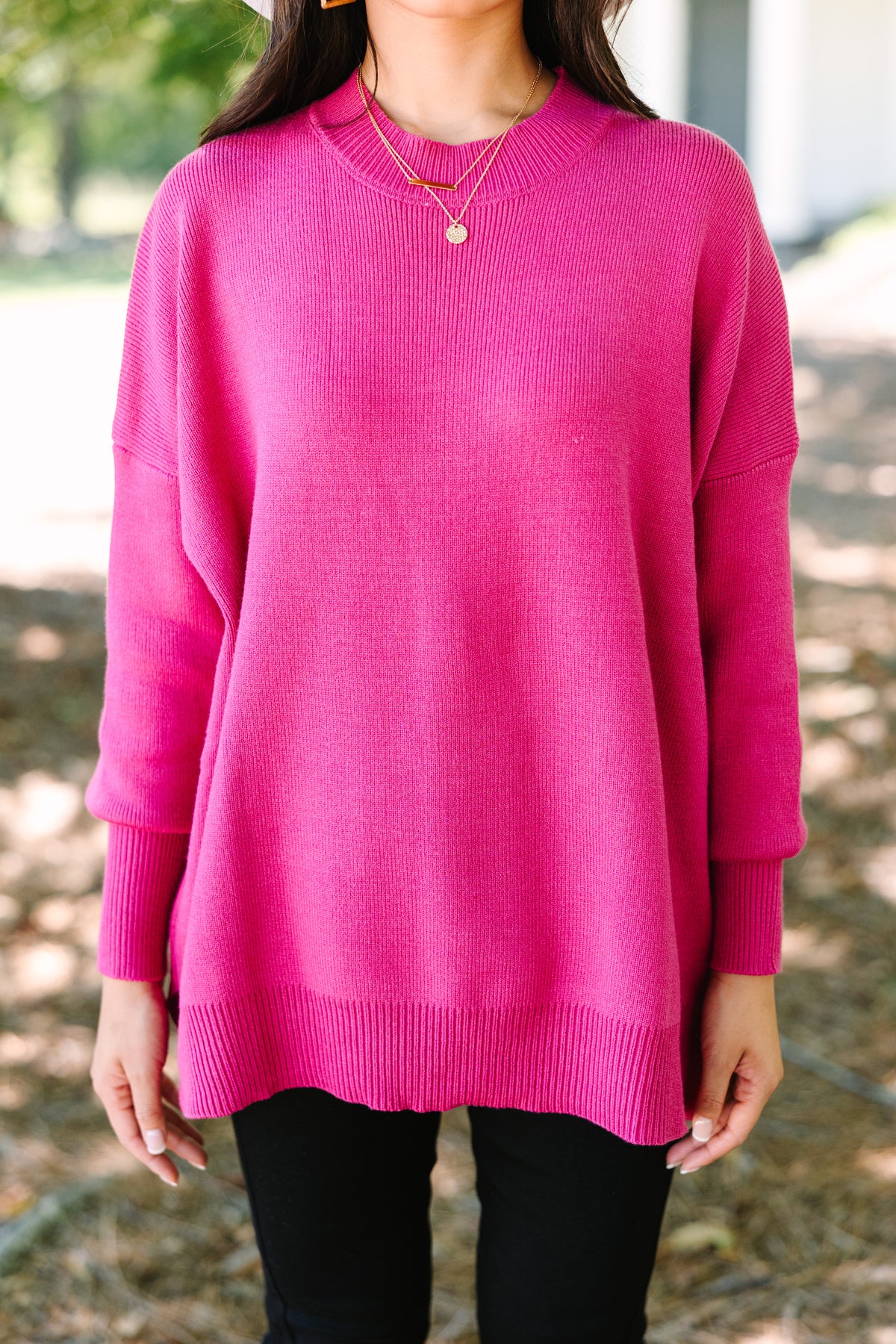 Misa Los Angeles Trevor Sweater Pink Mock Neck Balloon Sleeve Knit store Sweater