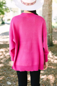 Perfectly You Magenta Pink Mock Neck Sweater