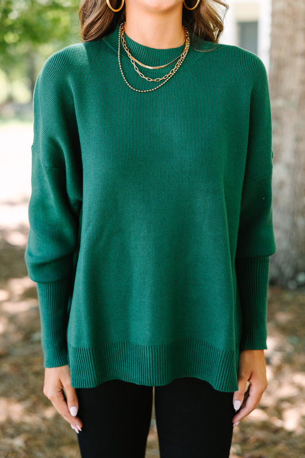 Perfectly You Emerald Green Mock Neck Sweater