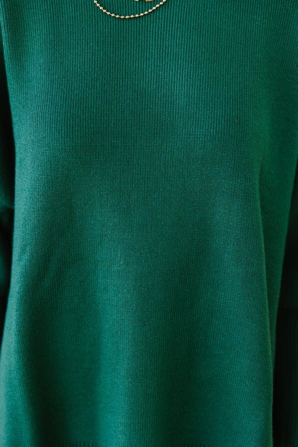 Perfectly You Emerald Green Mock Neck Sweater