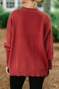 Perfectly You Marsala Red Mock Neck Sweater
