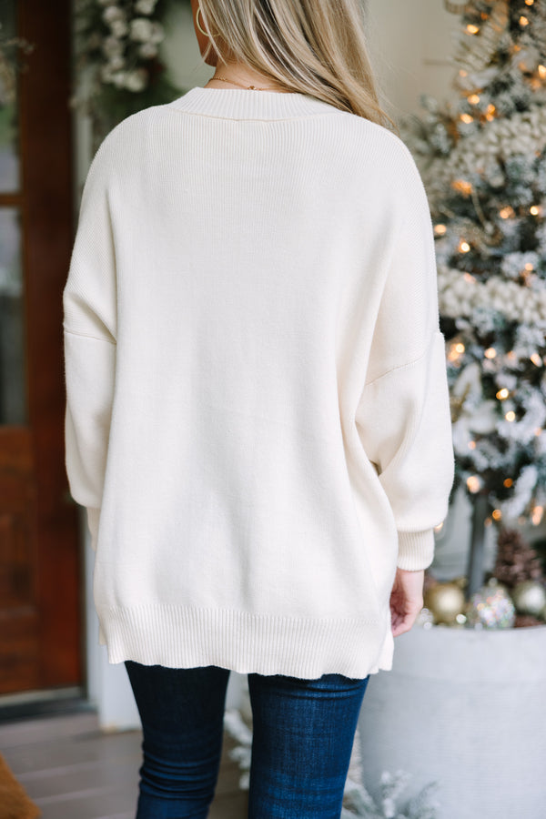 Perfectly You Cream White Mock Neck Sweater – Shop the Mint