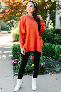 Perfectly You Rust Orange Mock Neck Sweater