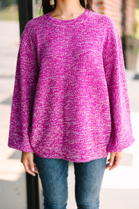 The Slouchy Magenta Pink Bubble Sleeve Sweater