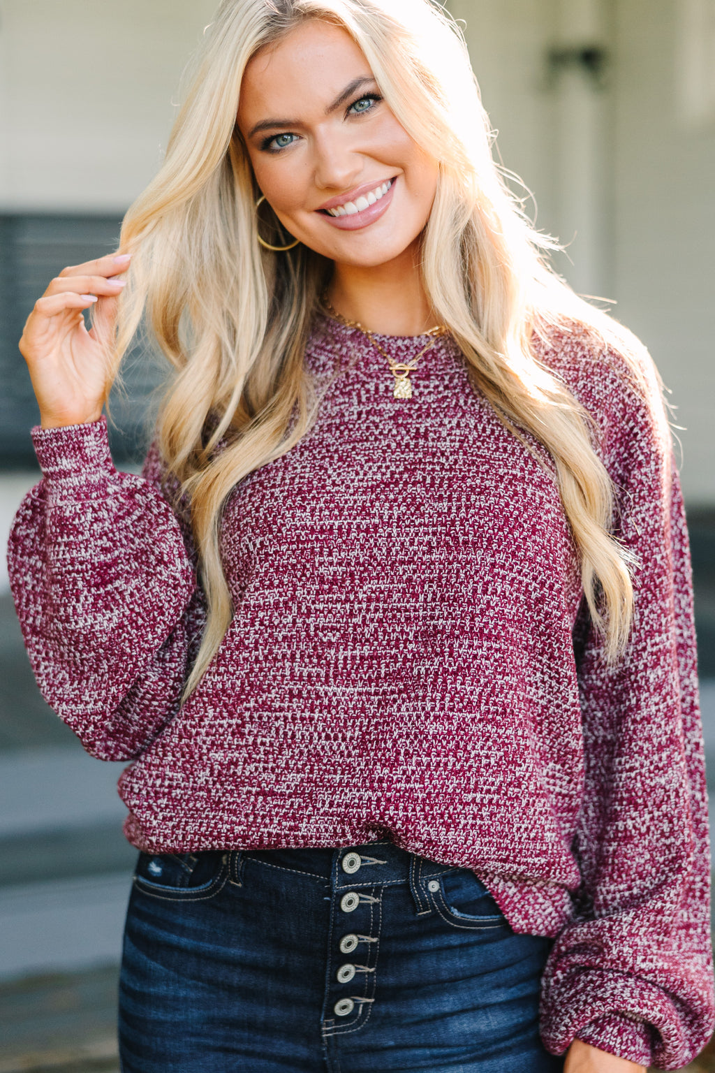 Red deals slouchy sweater