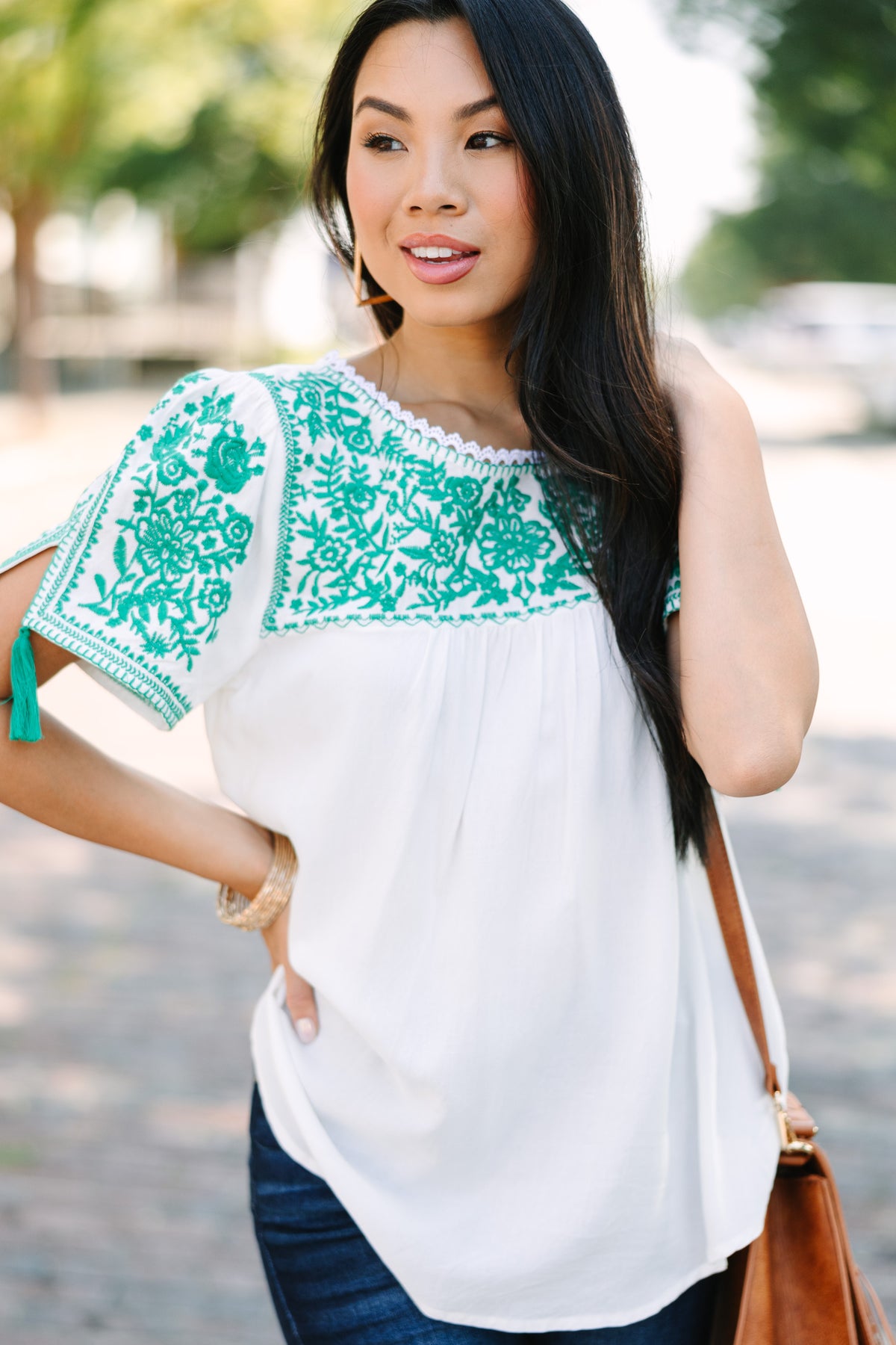 All The Info I Need Green Embroidered Top – Shop the Mint