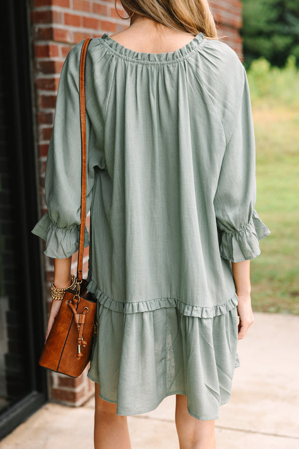 Always In The Lead Olive Green Linen Dress Shop the Mint Always In The Lead Olive Green Linen Dress Shop the Mint