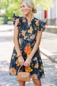 At This Time Black Floral Dress