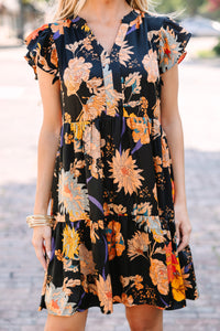 At This Time Black Floral Dress