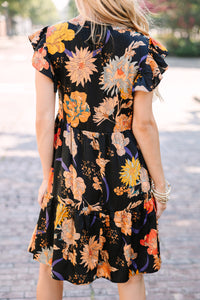 At This Time Black Floral Dress