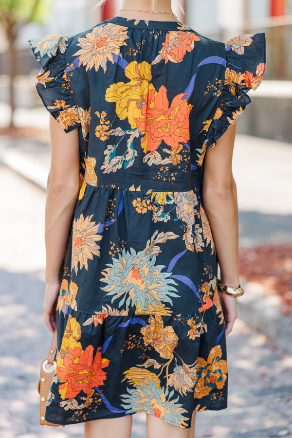 At This Time Black Floral Dress