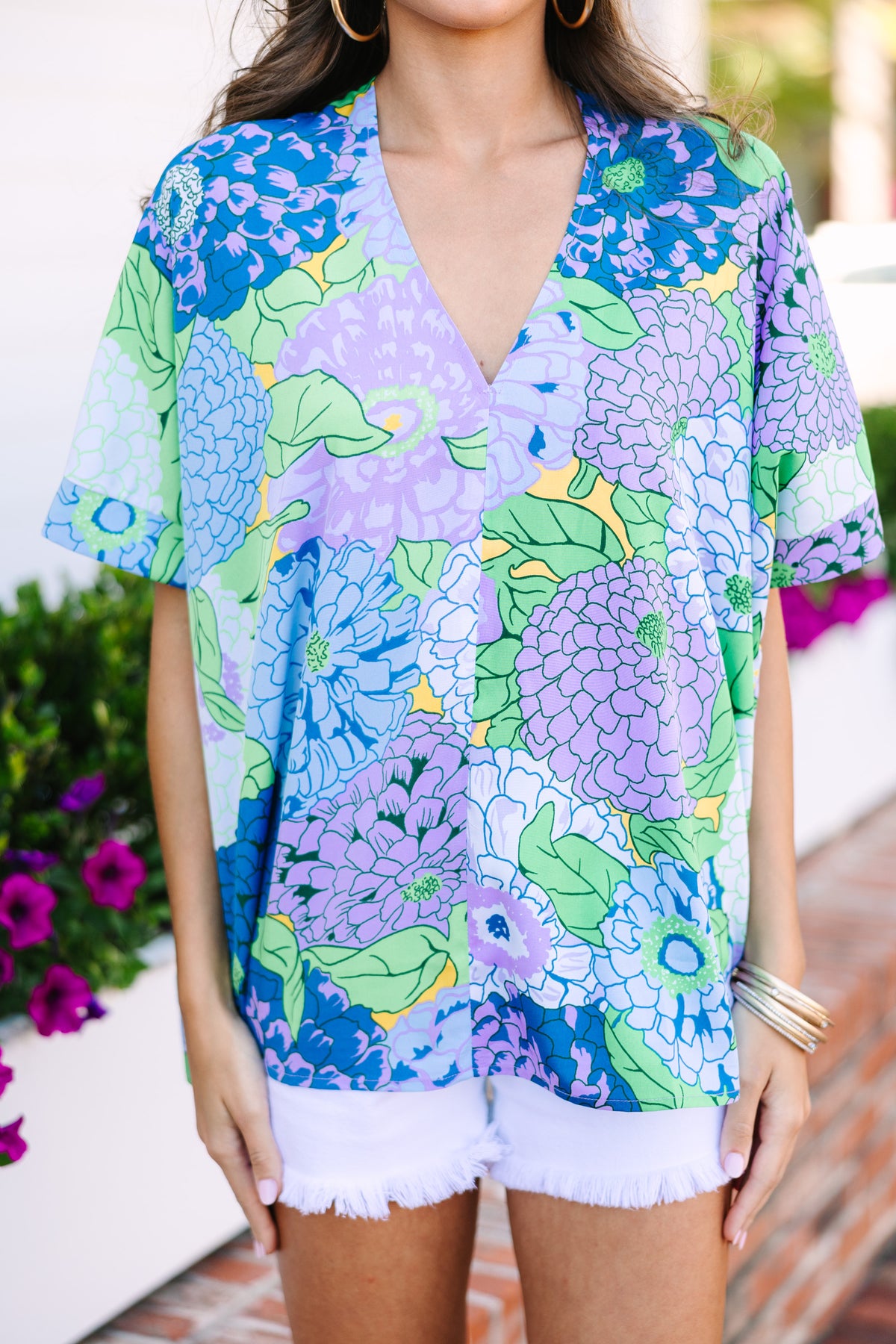 By The Garden Floral Print Long Sleeve Smocked Top - 6 Colors