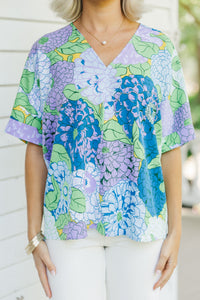 By The Garden Lavender Purple Floral Top