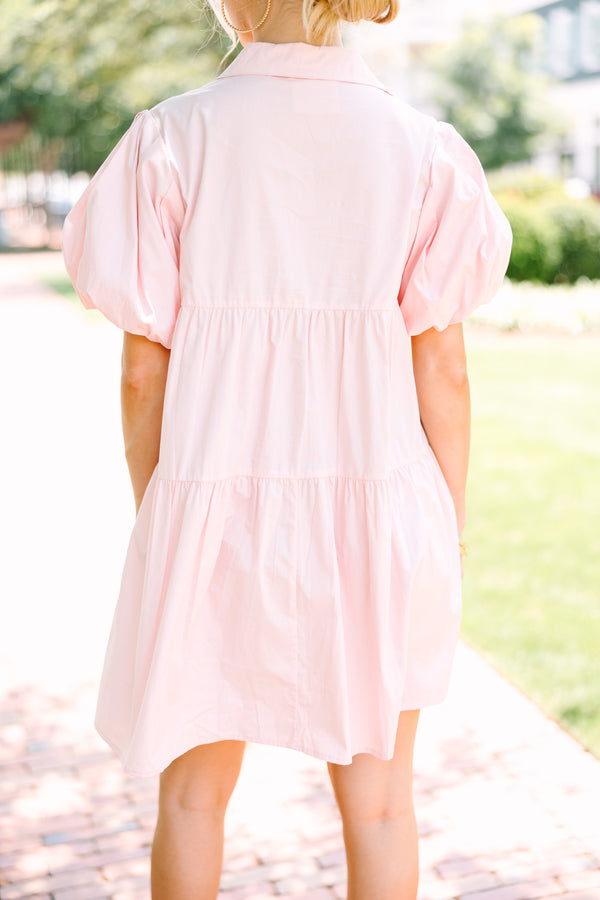 pink dress for bachelorette party Pop The Bottles Blush Pink Babydoll Dress – Shop the Mint
