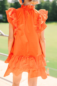 Star Of The Show Orange Sequined Dress