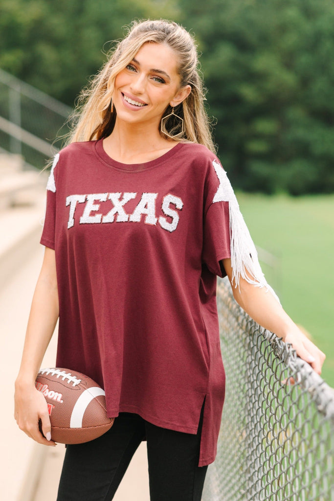 Howdy Maroon Red Sequin Top – Shop the Mint