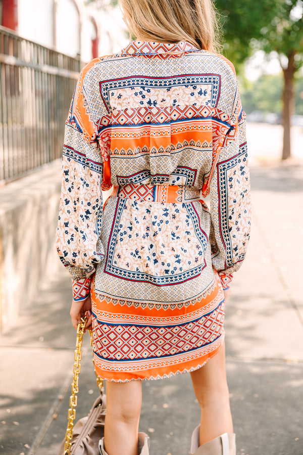 Fate: This Is How Orange Mixed Print Dress