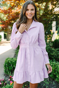 Fate: Catch You Later Lilac Purple Button Down Dress