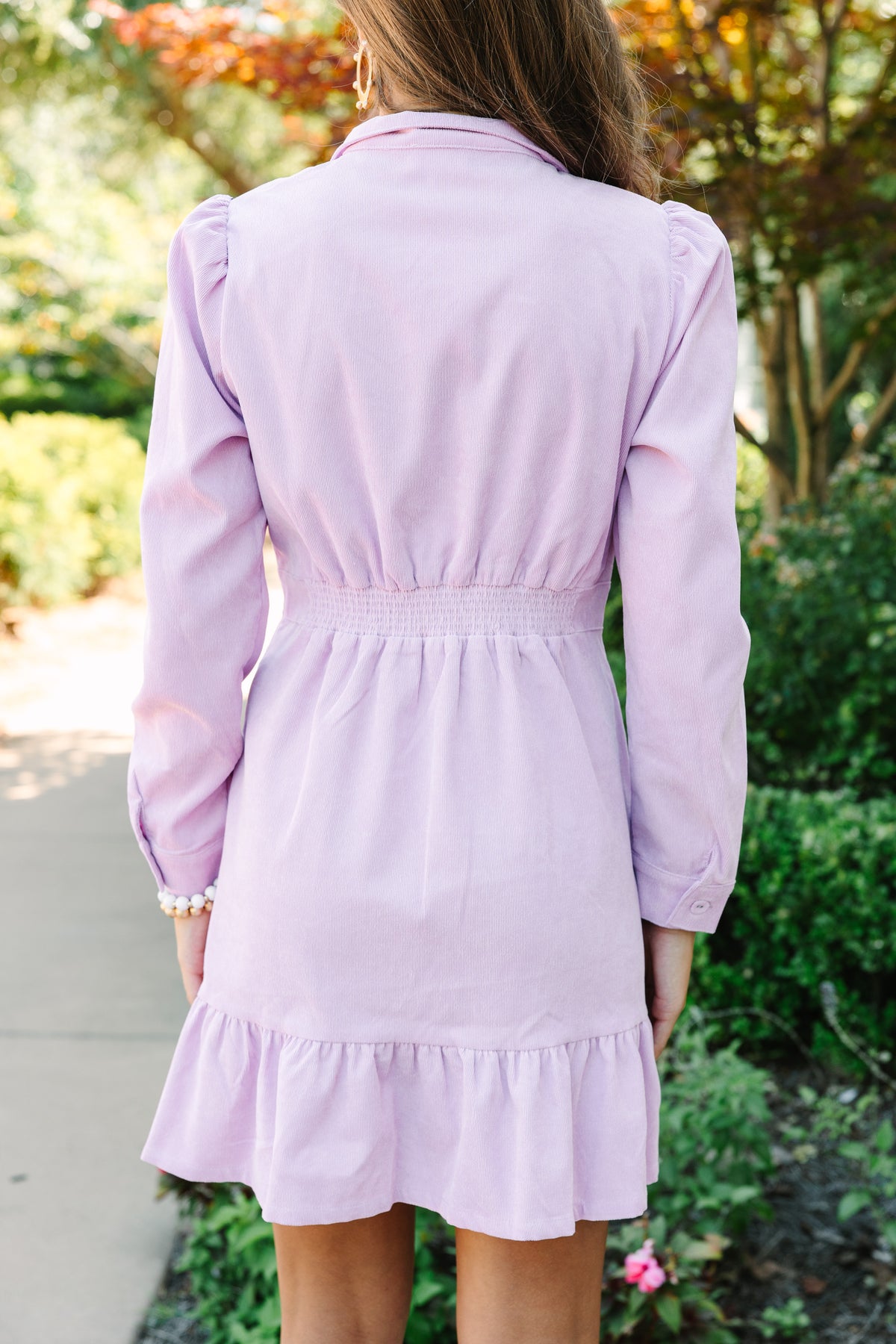 the mare mare briana drop waist bubble hem dress Fate: Catch You Later Lilac Purple Button Down Dress – Shop the Mint