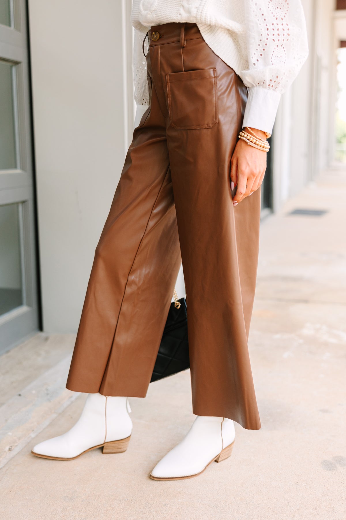 Fate Can't Lose Brown Faux Leather Pants Shop the Mint
