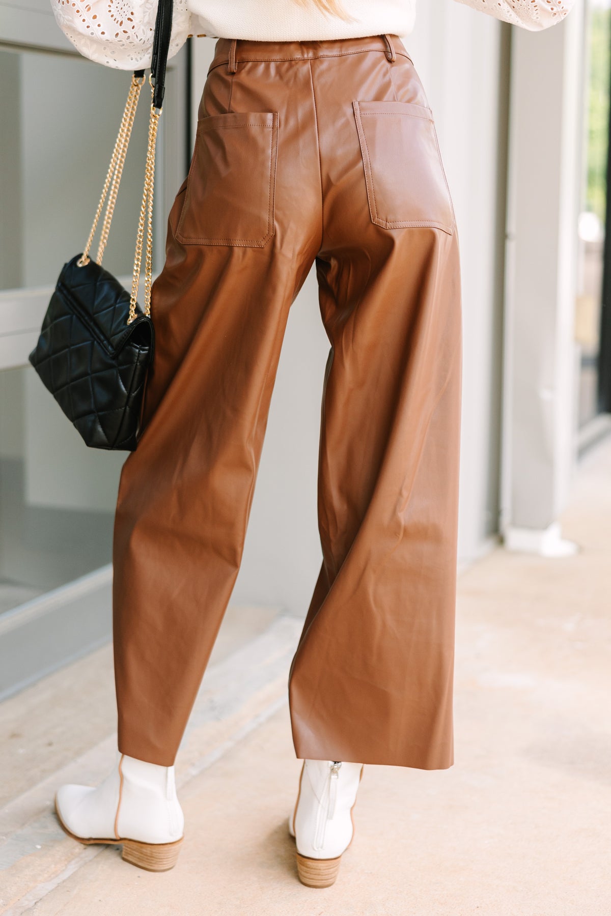 Fate Can't Lose Brown Faux Leather Pants Shop the Mint