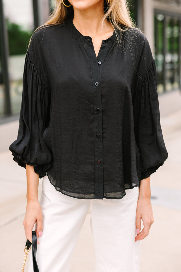 Fate: Far From Over Black Puff Sleeve Blouse