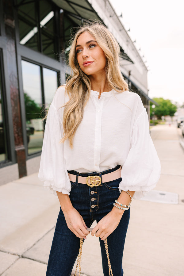 Fate: Far From Over White Puff Sleeve Blouse