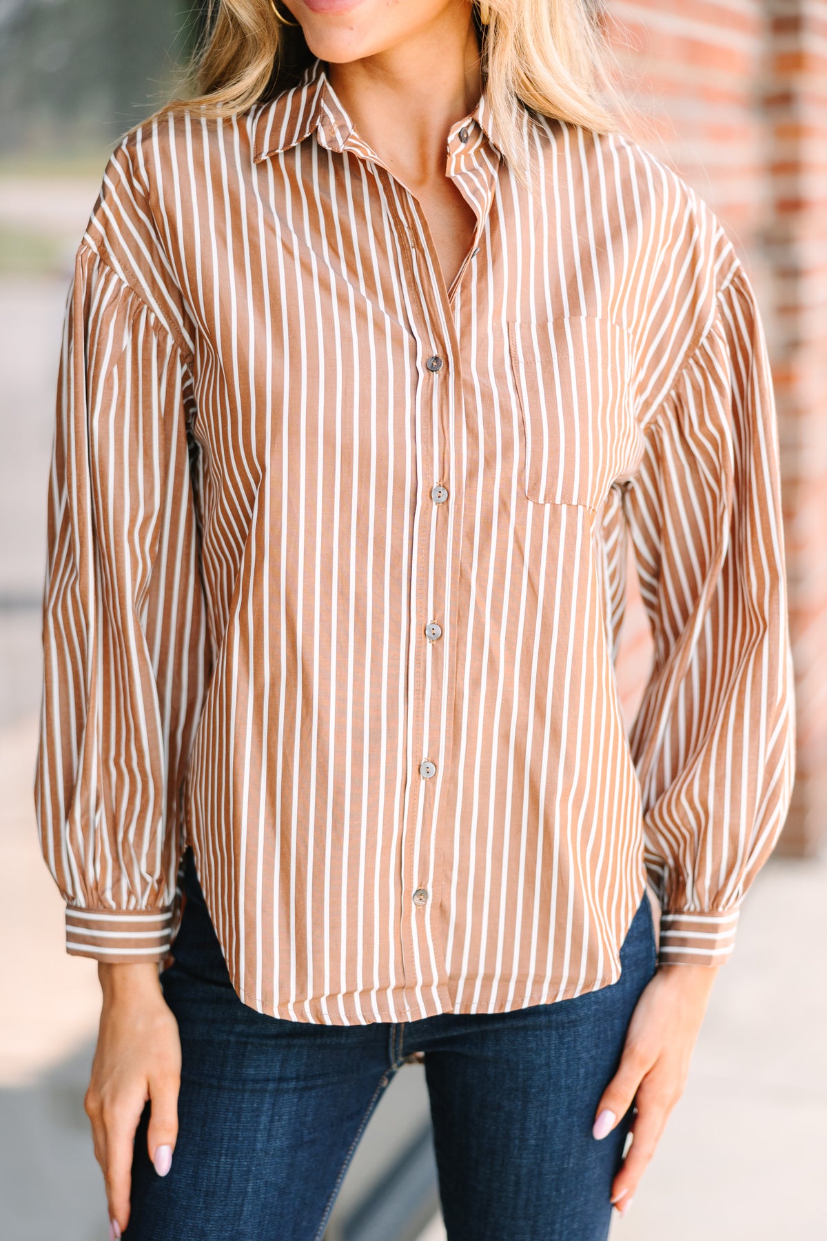 Striped Button Down Top