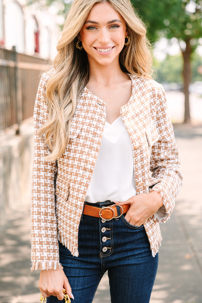 Always In Control Brown Houndstooth Jacket – Shop the Mint Always In Control Brown Houndstooth Jacket – Shop the Mint