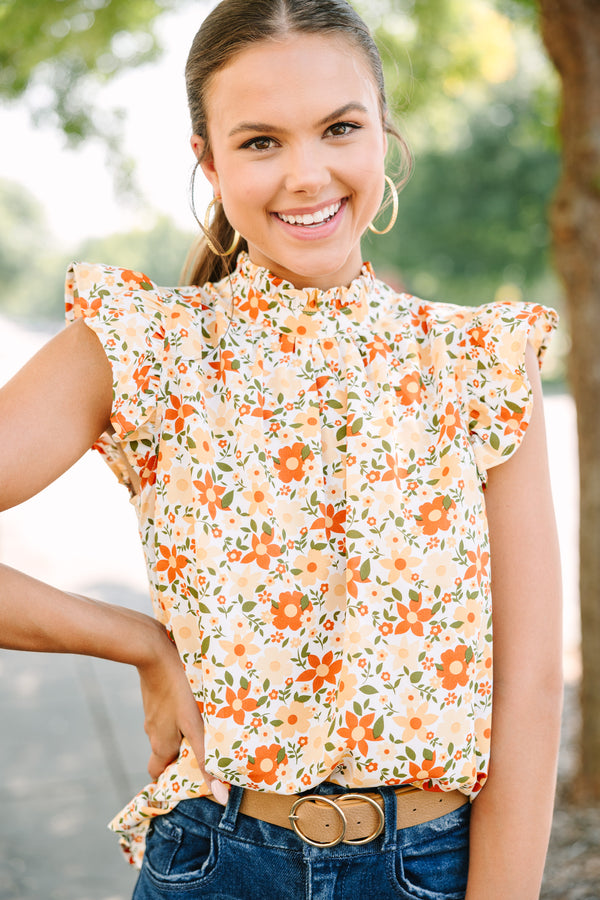 Sooner Than Later Mustard Yellow Floral Blouse