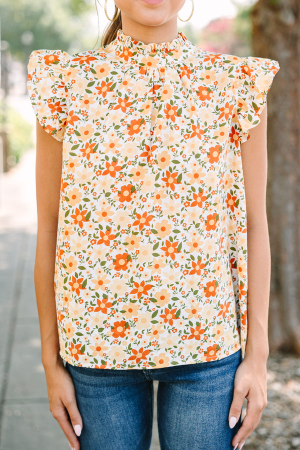 Sooner Than Later Mustard Yellow Floral Blouse
