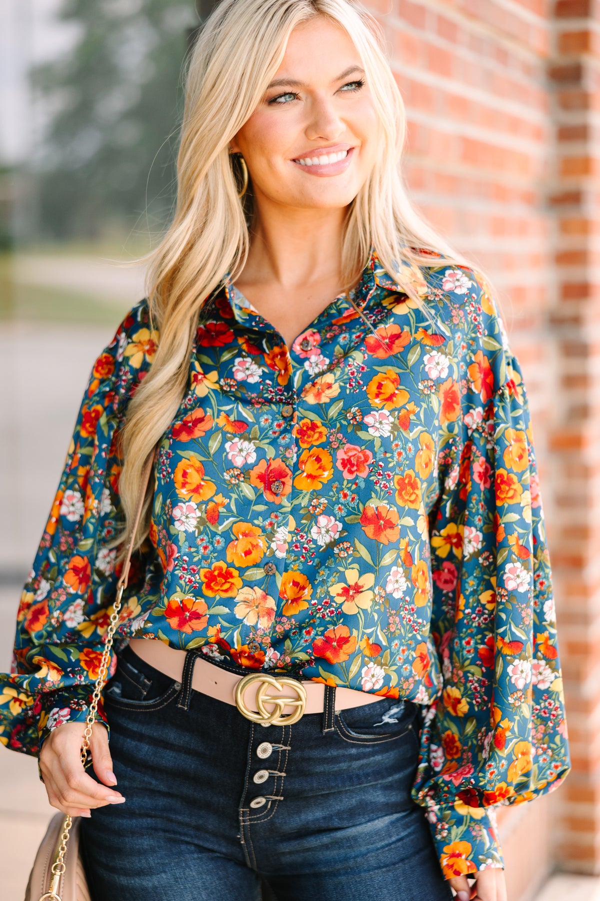 Found You Navy Blue Floral Blouse – Shop the Mint