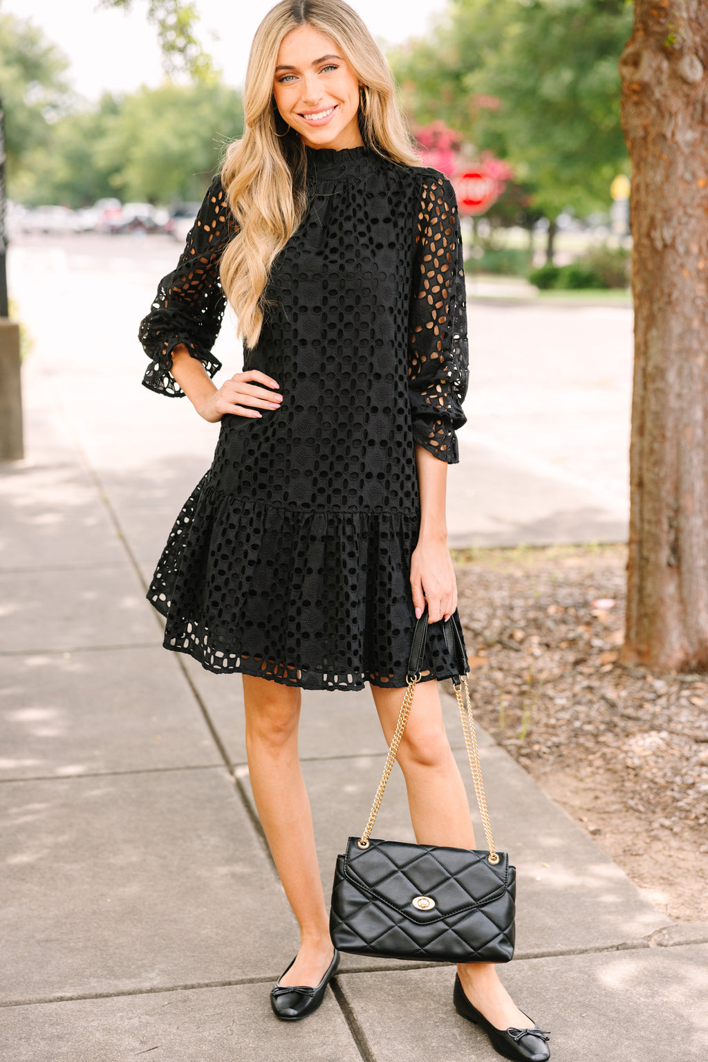black eyelet mini dress Know You Well Elevate your everyday wardrobe Fabric:Black EcoLinen Summer flash 2026 Carrot Ginger Dressing (Japanese